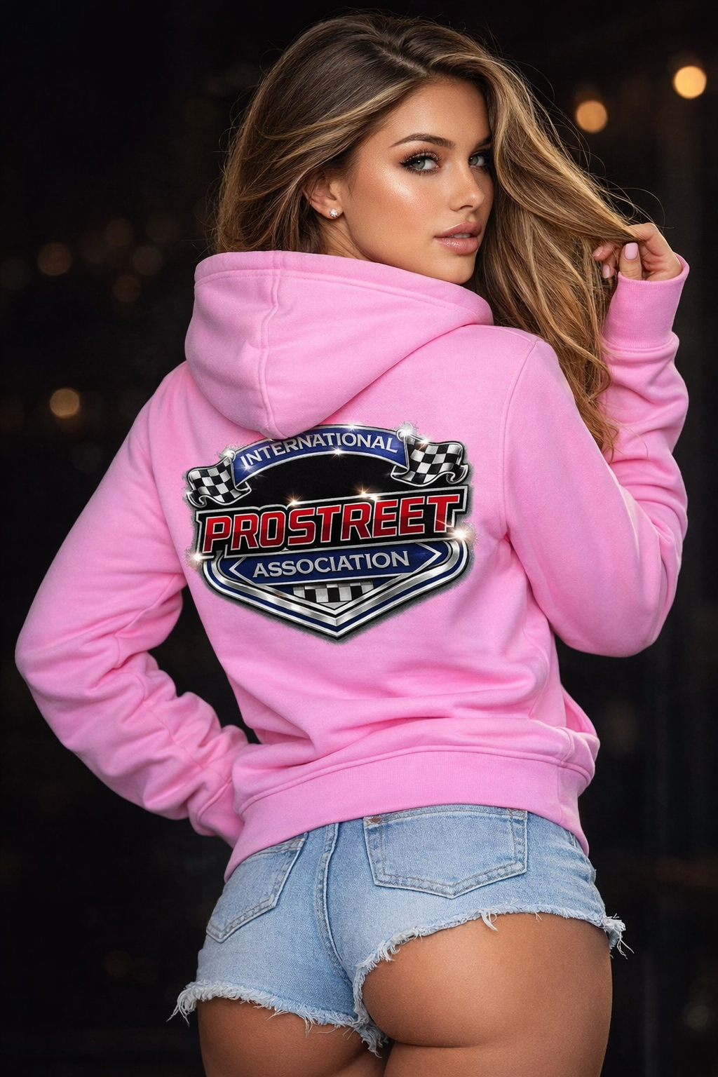 Women's Pullover IPSA Hoodie With Large Back Logo (Pink) thumbnail 3